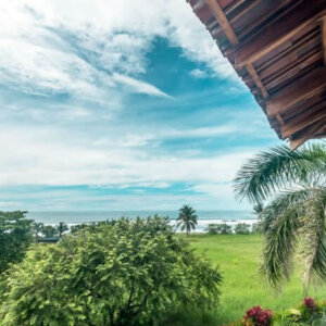 Beach views from rooftop terrace at women's retreat