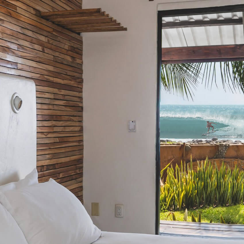 Ocean views from the Private Beach Bungalow at the women's Phoenix Retreat in El Salvador