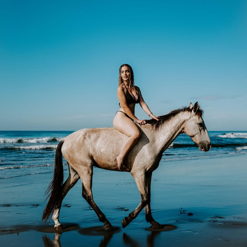 horseback riding on beach in El Salvador