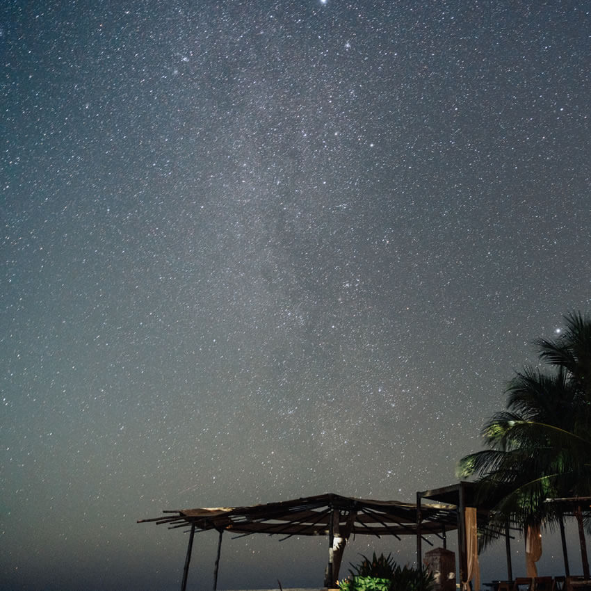 view of night sky at womens retreat in El Salvador