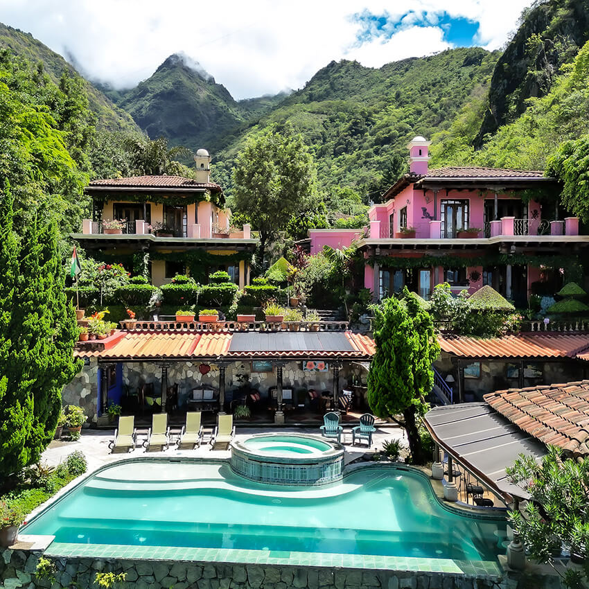 view looking on Villas del Carmen at Womans Retreat in Guatemala